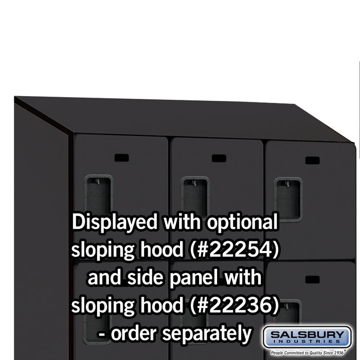 Salsbury 15" Wide Four Tier Designer Wood Locker - 3 Wide - 6 Feet High - 21 Inches Deep - Black - Hasps - Sweatfully