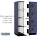 Salsbury 15" Wide Four Tier Designer Wood Locker - 3 Wide - 6 Feet High - 21 Inches Deep - Blue - Black Electronic Locks - Sweatfully
