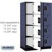 Salsbury 15" Wide Four Tier Designer Wood Locker - 3 Wide - 6 Feet High - 21 Inches Deep - Blue - Black Resettable Combination Locks - Sweatfully