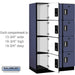 Salsbury 15" Wide Four Tier Designer Wood Locker - 3 Wide - 6 Feet High - 21 Inches Deep - Blue - Silver Electronic Locks - Sweatfully