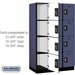Salsbury 15" Wide Four Tier Designer Wood Locker - 3 Wide - 6 Feet High - 21 Inches Deep - Blue - Silver Resettable Combination Locks - Sweatfully