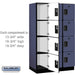 Salsbury 15" Wide Four Tier Designer Wood Locker - 3 Wide - 6 Feet High - 21 Inches Deep - Blue - Hasps - Sweatfully
