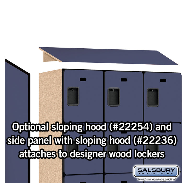 Salsbury 15" Wide Four Tier Designer Wood Locker - 3 Wide - 6 Feet High - 21 Inches Deep - Blue - Hasps - Sweatfully