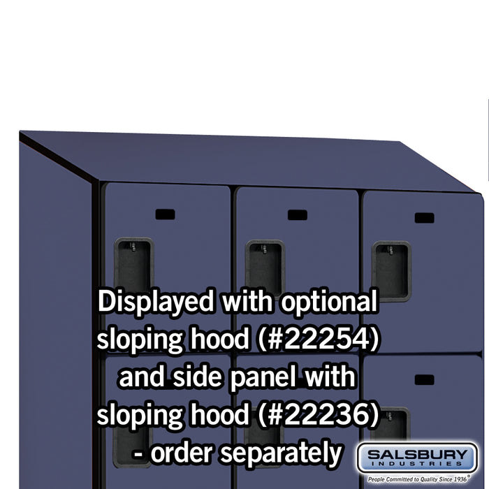 Salsbury 15" Wide Four Tier Designer Wood Locker - 3 Wide - 6 Feet High - 21 Inches Deep - Blue - Hasps - Sweatfully