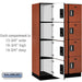 Salsbury 15" Wide Four Tier Designer Wood Locker - 3 Wide - 6 Feet High - 21 Inches Deep - Cherry - Silver Electronic Locks - Sweatfully