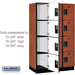 Salsbury 15" Wide Four Tier Designer Wood Locker - 3 Wide - 6 Feet High - 21 Inches Deep - Cherry - Hasps - Sweatfully