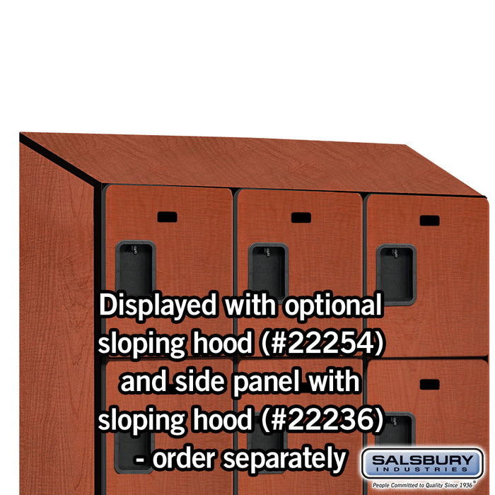 Salsbury 15" Wide Four Tier Designer Wood Locker - 3 Wide - 6 Feet High - 21 Inches Deep - Cherry - Hasps - Sweatfully