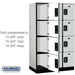 Salsbury 15" Wide Four Tier Designer Wood Locker - 3 Wide - 6 Feet High - 21 Inches Deep - Gray - Black Electronic Locks - Sweatfully