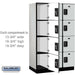 Salsbury 15" Wide Four Tier Designer Wood Locker - 3 Wide - 6 Feet High - 21 Inches Deep - Gray - Black Resettable Combination Locks - Sweatfully