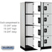 Salsbury 15" Wide Four Tier Designer Wood Locker - 3 Wide - 6 Feet High - 21 Inches Deep - Gray - Silver Resettable Combination Locks - Sweatfully