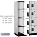 Salsbury 15" Wide Four Tier Designer Wood Locker - 3 Wide - 6 Feet High - 21 Inches Deep - Gray - Hasps - Sweatfully
