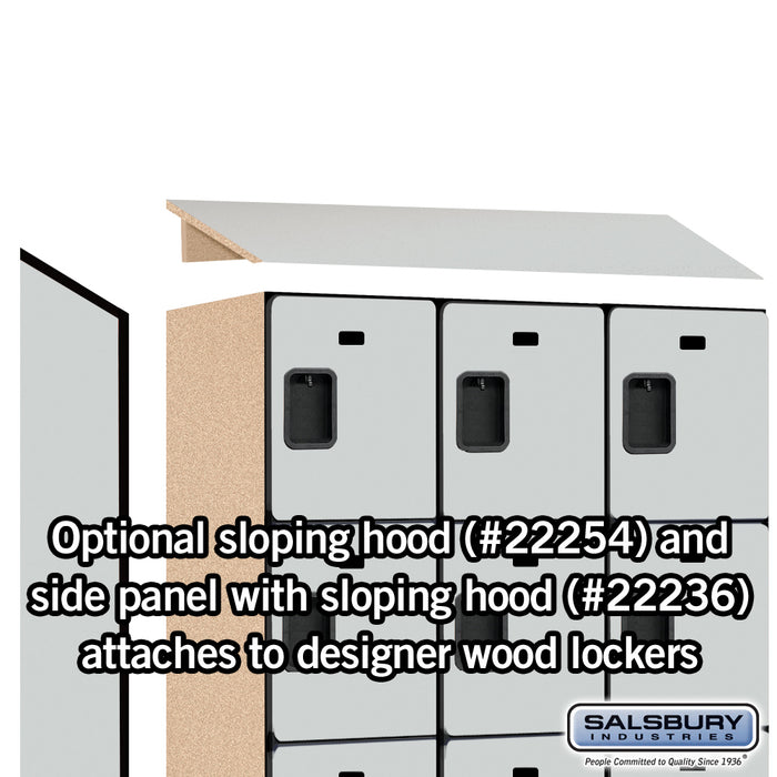 Salsbury 15" Wide Four Tier Designer Wood Locker - 3 Wide - 6 Feet High - 21 Inches Deep - Gray - Hasps - Sweatfully