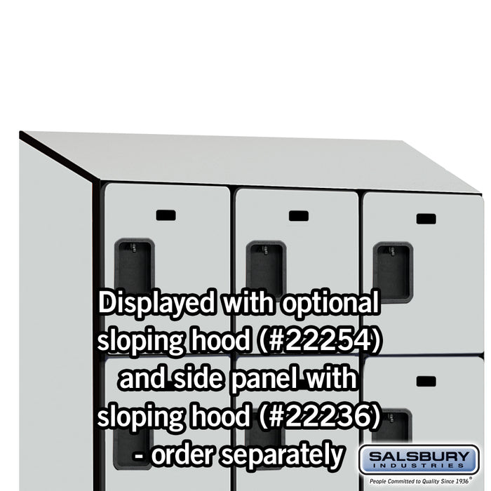 Salsbury 15" Wide Four Tier Designer Wood Locker - 3 Wide - 6 Feet High - 21 Inches Deep - Gray - Hasps - Sweatfully