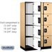 Salsbury 15" Wide Four Tier Designer Wood Locker - 3 Wide - 6 Feet High - 21 Inches Deep - Maple - Silver Resettable Combination Locks - Sweatfully
