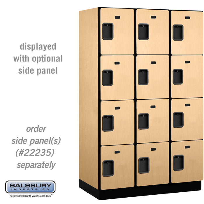 Salsbury 15" Wide Four Tier Designer Wood Locker - 3 Wide - 6 Feet High - 21 Inches Deep - Maple - Hasps - Sweatfully