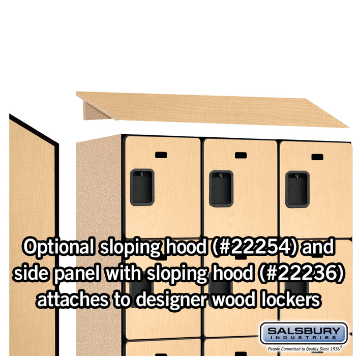 Salsbury 15" Wide Four Tier Designer Wood Locker - 3 Wide - 6 Feet High - 21 Inches Deep - Maple - Hasps - Sweatfully