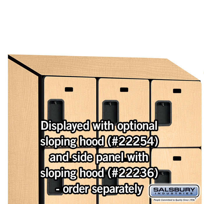 Salsbury 15" Wide Four Tier Designer Wood Locker - 3 Wide - 6 Feet High - 21 Inches Deep - Maple - Hasps - Sweatfully