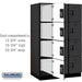Salsbury 15" Wide Four Tier Designer Wood Locker - 3 Wide - 6 Feet High - 24 Inches Deep - Black - Black Resettable Combination Locks - Sweatfully