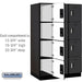 Salsbury 15" Wide Four Tier Designer Wood Locker - 3 Wide - 6 Feet High - 24 Inches Deep - Black - Silver Electronic Locks - Sweatfully