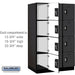 Salsbury 15" Wide Four Tier Designer Wood Locker - 3 Wide - 6 Feet High - 24 Inches Deep - Black - Silver Resettable Combination Locks - Sweatfully