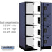 Salsbury 15" Wide Four Tier Designer Wood Locker - 3 Wide - 6 Feet High - 24 Inches Deep - Blue - Black Electronic Locks - Sweatfully