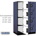Salsbury 15" Wide Four Tier Designer Wood Locker - 3 Wide - 6 Feet High - 24 Inches Deep - Blue - Silver Resettable Combination Locks - Sweatfully