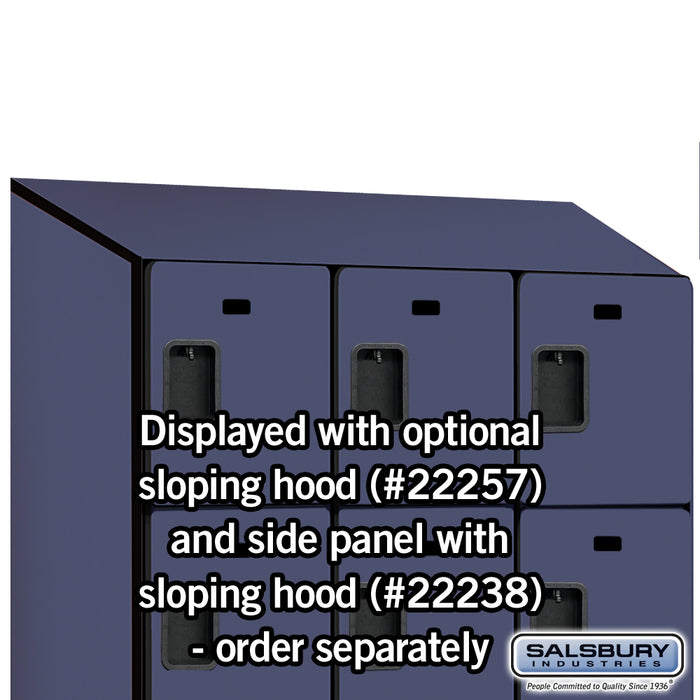 Salsbury 15" Wide Four Tier Designer Wood Locker - 3 Wide - 6 Feet High - 24 Inches Deep - Blue - Hasps - Sweatfully