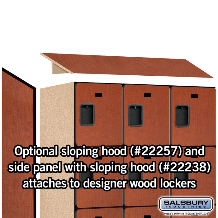 Salsbury 15" Wide Four Tier Designer Wood Locker - 3 Wide - 6 Feet High - 24 Inches Deep - Cherry - Hasps - Sweatfully