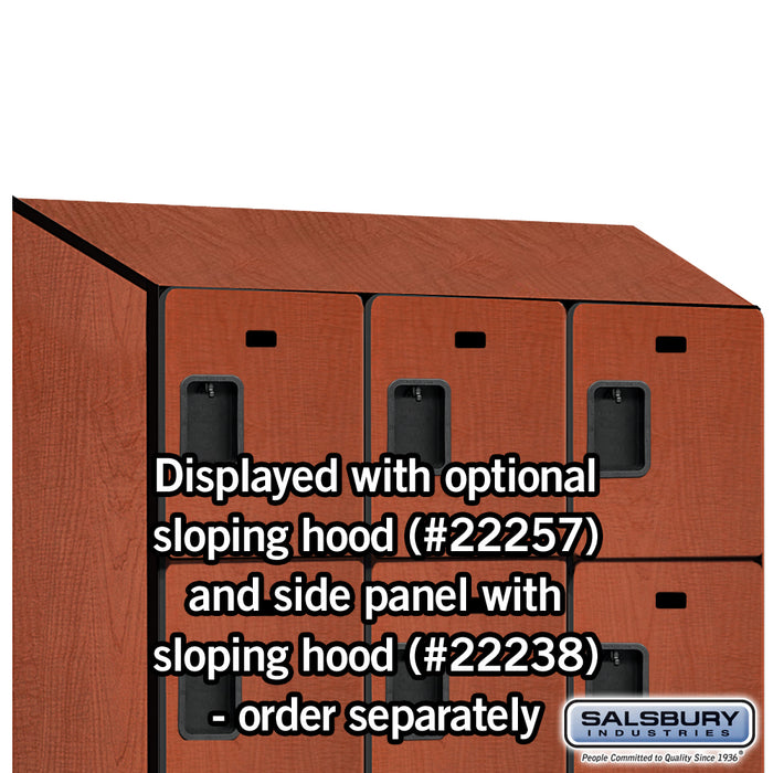 Salsbury 15" Wide Four Tier Designer Wood Locker - 3 Wide - 6 Feet High - 24 Inches Deep - Cherry - Hasps - Sweatfully