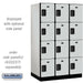 Salsbury 15" Wide Four Tier Designer Wood Locker - 3 Wide - 6 Feet High - 24 Inches Deep - Gray - Hasps - Sweatfully