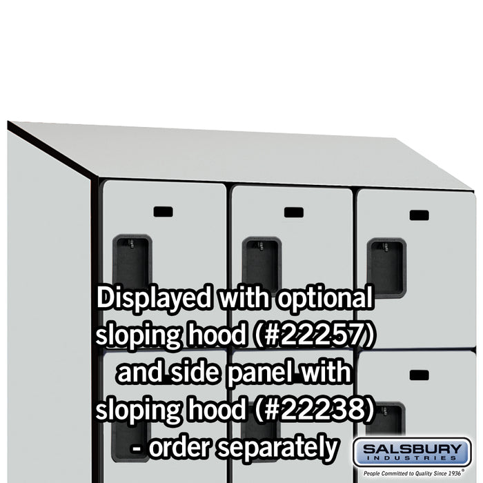 Salsbury 15" Wide Four Tier Designer Wood Locker - 3 Wide - 6 Feet High - 24 Inches Deep - Gray - Hasps - Sweatfully