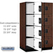 Salsbury 15" Wide Four Tier Designer Wood Locker - 3 Wide - 6 Feet High - 24 Inches Deep - Mahogany - Black Resettable Combination Locks - Sweatfully