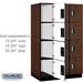 Salsbury 15" Wide Four Tier Designer Wood Locker - 3 Wide - 6 Feet High - 24 Inches Deep - Mahogany - Silver Electronic Locks - Sweatfully