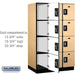 Salsbury 15" Wide Four Tier Designer Wood Locker - 3 Wide - 6 Feet High - 24 Inches Deep - Maple - Silver Resettable Combination Locks - Sweatfully