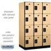 Salsbury 15" Wide Four Tier Designer Wood Locker - 3 Wide - 6 Feet High - 24 Inches Deep - Maple - Hasps - Sweatfully