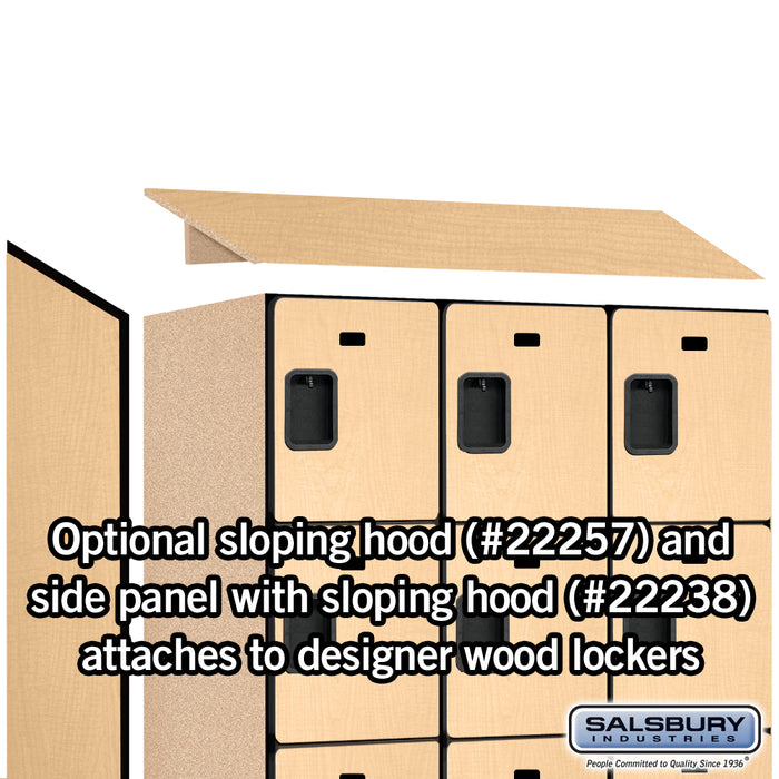 Salsbury 15" Wide Four Tier Designer Wood Locker - 3 Wide - 6 Feet High - 24 Inches Deep - Maple - Hasps - Sweatfully