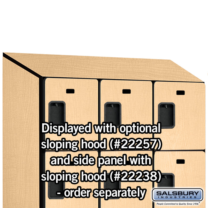 Salsbury 15" Wide Four Tier Designer Wood Locker - 3 Wide - 6 Feet High - 24 Inches Deep - Maple - Hasps - Sweatfully