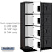 Salsbury 15" Wide Four Tier Designer Wood Locker - 3 Wide - 6 Feet High - 18 Inches Deep - Black - Black Electronic Locks - Sweatfully