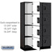 Salsbury 15" Wide Four Tier Designer Wood Locker - 3 Wide - 6 Feet High - 18 Inches Deep - Black - Black Resettable Combination Locks - Sweatfully
