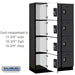 Salsbury 15" Wide Four Tier Designer Wood Locker - 3 Wide - 6 Feet High - 18 Inches Deep - Black - Silver Resettable Combination Locks - Sweatfully