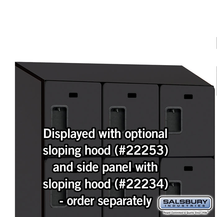 Salsbury 15" Wide Four Tier Designer Wood Locker - 3 Wide - 6 Feet High - 18 Inches Deep - Black - Hasps - Sweatfully