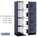 Salsbury 15" Wide Four Tier Designer Wood Locker - 3 Wide - 6 Feet High - 18 Inches Deep - Blue - Black Electronic Locks - Sweatfully