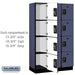 Salsbury 15" Wide Four Tier Designer Wood Locker - 3 Wide - 6 Feet High - 18 Inches Deep - Blue - Black Resettable Combination Locks - Sweatfully