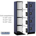 Salsbury 15" Wide Four Tier Designer Wood Locker - 3 Wide - 6 Feet High - 18 Inches Deep - Blue - Silver Resettable Combination Locks - Sweatfully