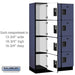 Salsbury 15" Wide Four Tier Designer Wood Locker - 3 Wide - 6 Feet High - 18 Inches Deep - Blue - Hasps - Sweatfully