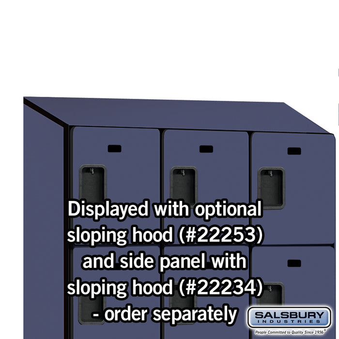 Salsbury 15" Wide Four Tier Designer Wood Locker - 3 Wide - 6 Feet High - 18 Inches Deep - Blue - Hasps - Sweatfully