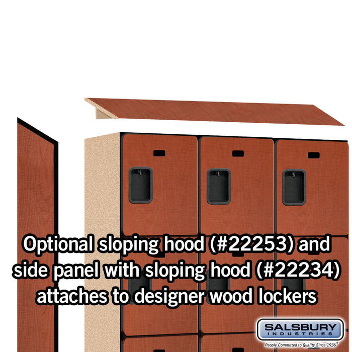 Salsbury 15" Wide Four Tier Designer Wood Locker - 3 Wide - 6 Feet High - 18 Inches Deep - Cherry - Hasps - Sweatfully