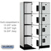 Salsbury 15" Wide Four Tier Designer Wood Locker - 3 Wide - 6 Feet High - 18 Inches Deep - Gray - Black Electronic Locks - Sweatfully
