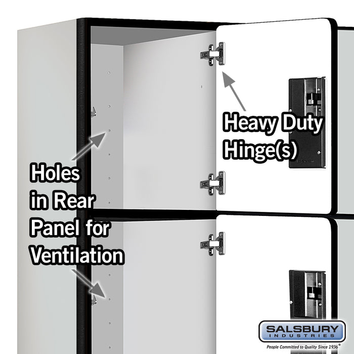 Salsbury 15" Wide Four Tier Designer Wood Locker - 3 Wide - 6 Feet High - 18 Inches Deep - Gray - Hasps - Sweatfully