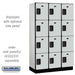 Salsbury 15" Wide Four Tier Designer Wood Locker - 3 Wide - 6 Feet High - 18 Inches Deep - Gray - Hasps - Sweatfully